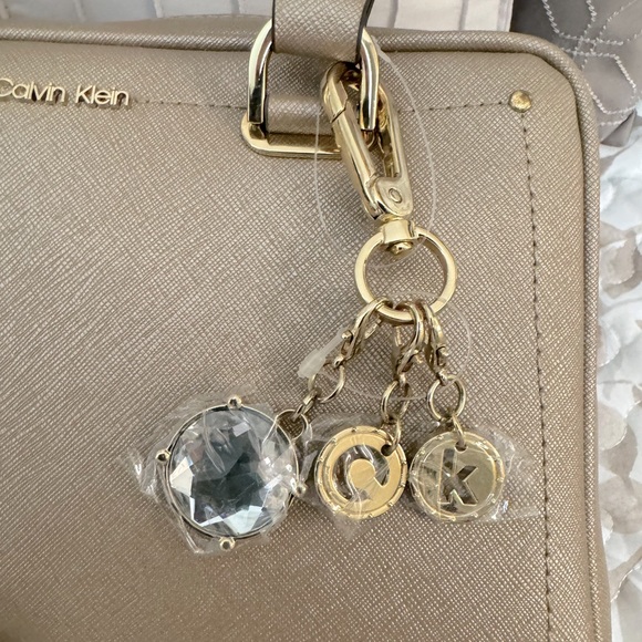 MARYBELLE Satchel by Calvin Klein - Champagne Saffiano (PVC) Leather - NWT - Picture 2 of 11